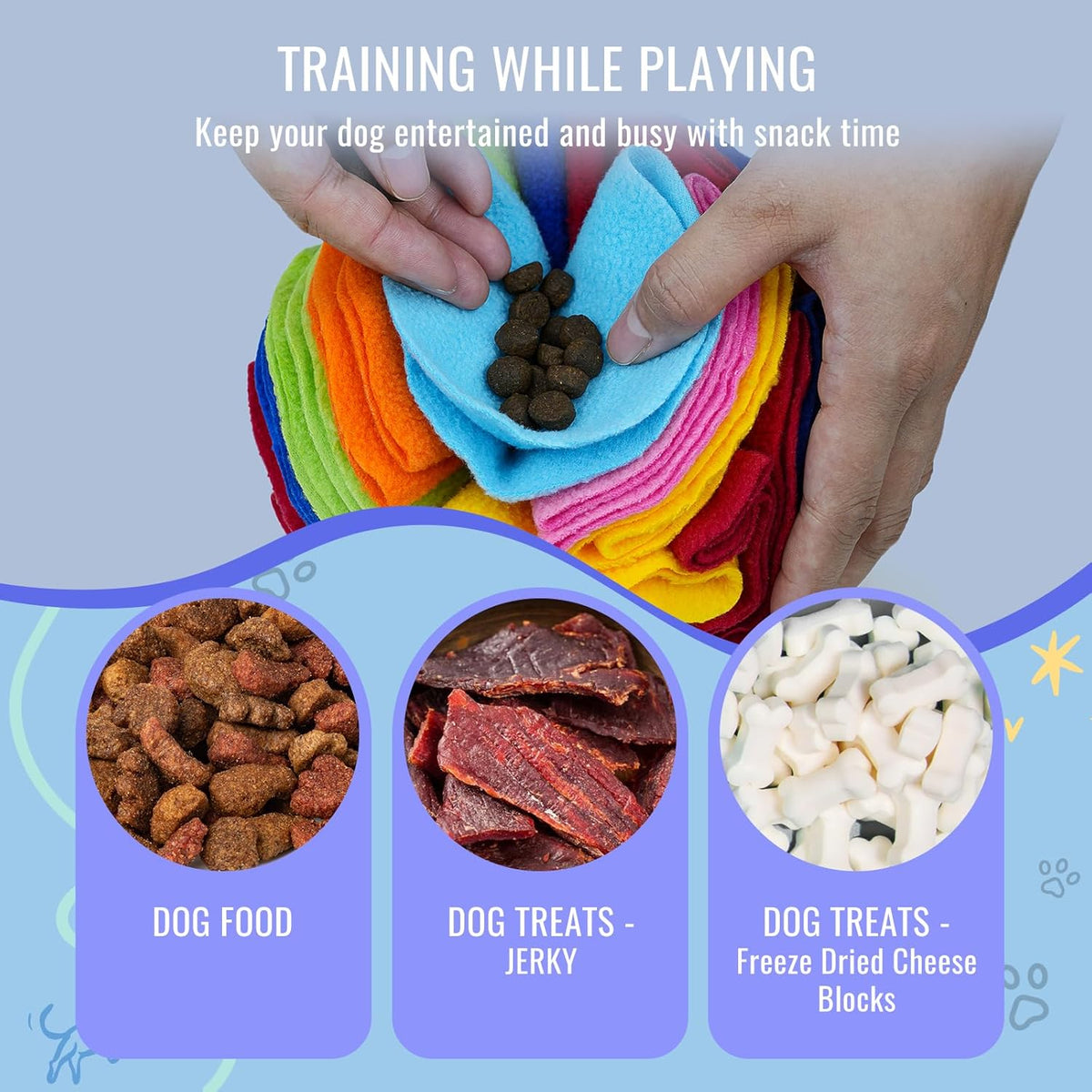 Pet Snuffle Ball, Puzzle Sniffing Interactive Dog Ball for Blind Dogs Training Stress Relief Dog