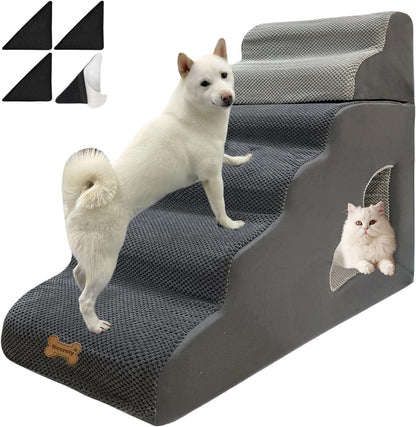 dog stairs for small dogs to 30 inches high beds, 6 step dog ramp stair for 18-36 inches