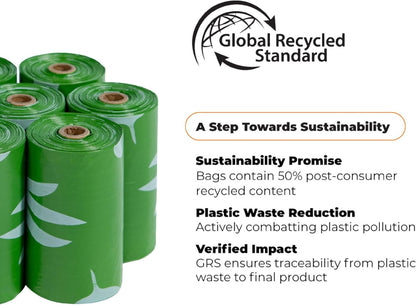 Best Pet Supplies Poop Bags for Dogs, 50% Post-Consumer Recycled Content dog waste bags on rolls