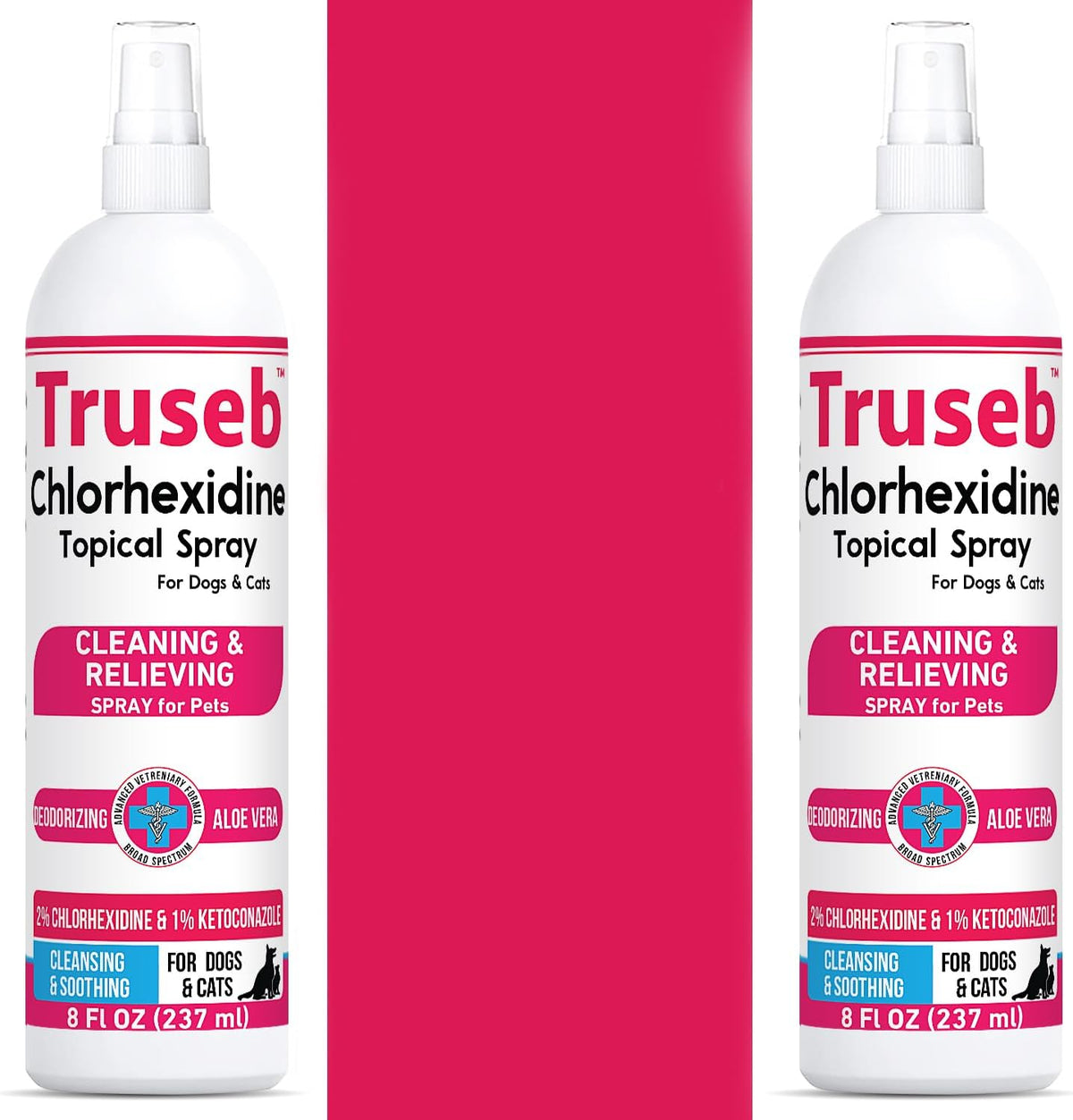 Truseb Topical Ketoconazole and Chlorhexidine Spray for Dogs, Cats, and Horses with Essential Fatty
