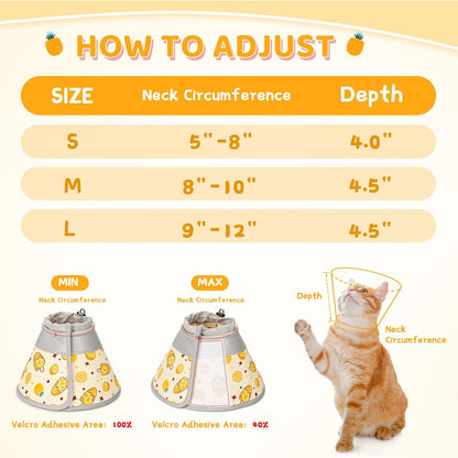 Cat Cone Collar Soft to Stop Licking, Adjustable, Foldable Lightweight Kitten Cones After Surgery