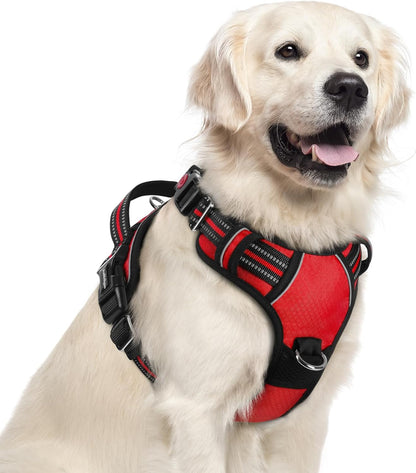 rabbitgoo Dog Harness for Large Dogs, No Pull Pet Vest with 3 Buckles, Adjustable Soft Padded Pet