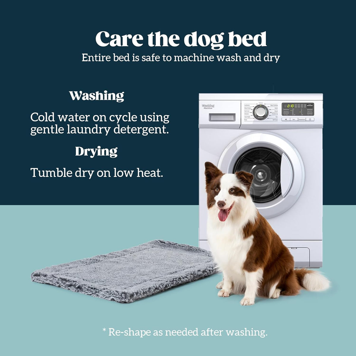 Stoutwool Indestructible Dog Bed - Fluffy Chew Proof Dog Crate Pad - Tough Kennel Pad for