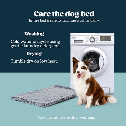 Stoutwool Indestructible Dog Bed - Fluffy Chew Proof Dog Crate Pad - Tough Kennel Pad for
