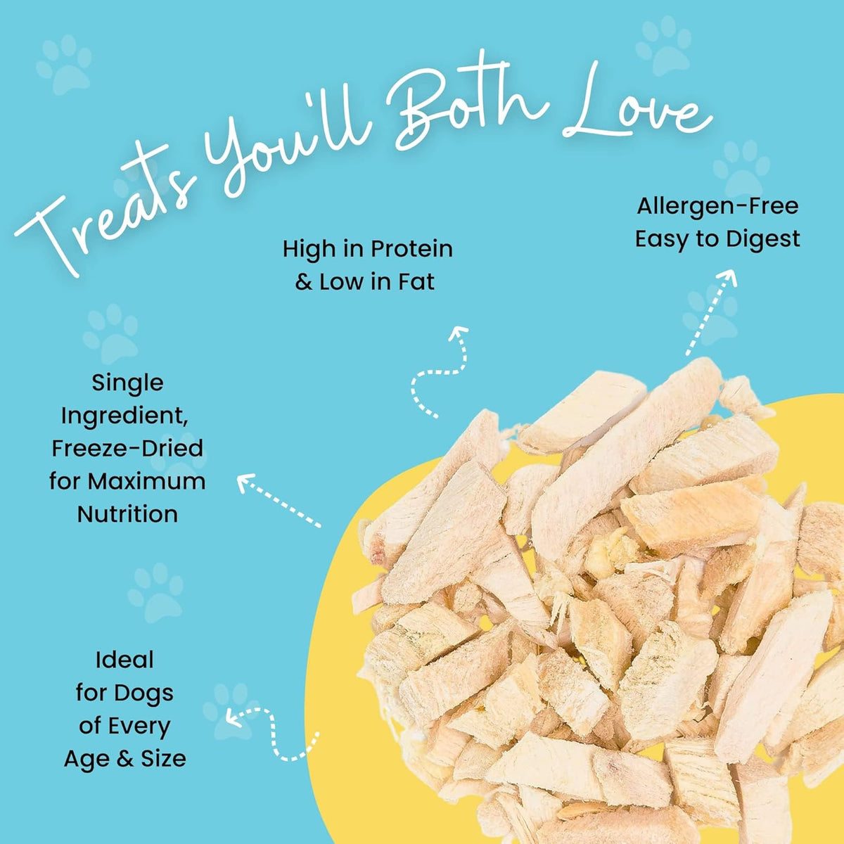 hotspot pets Freeze Dried Chicken Treats for Cats & Dogs -1LB Big Bag- Made in USA - Single