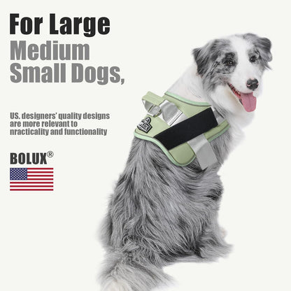 Bolux Dog Harness, No-Pull Reflective Dog Vest, Breathable Adjustable Pet Harness with Handle for