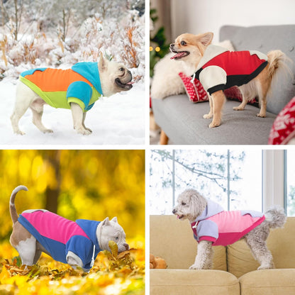 BEAUTYZOO Fleece Dog Hoodie Sweatershirt with Pocket and Leash Hole, Stretchy Small Medium Large