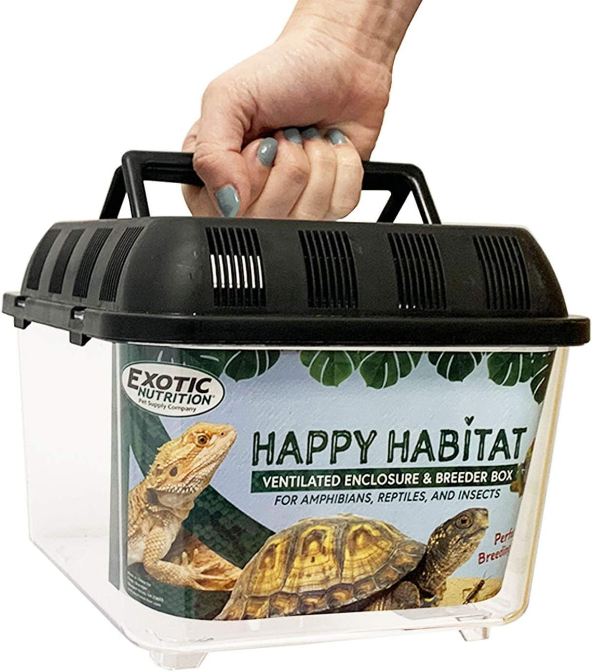 Happy Habitat (Standard) - Ventilated Enclosure & Breeder Box - for Live Feeder Insects, Reptiles
