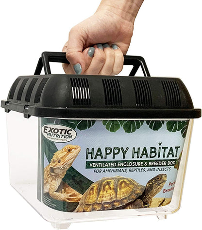 Happy Habitat (Standard) - Ventilated Enclosure & Breeder Box - for Live Feeder Insects, Reptiles
