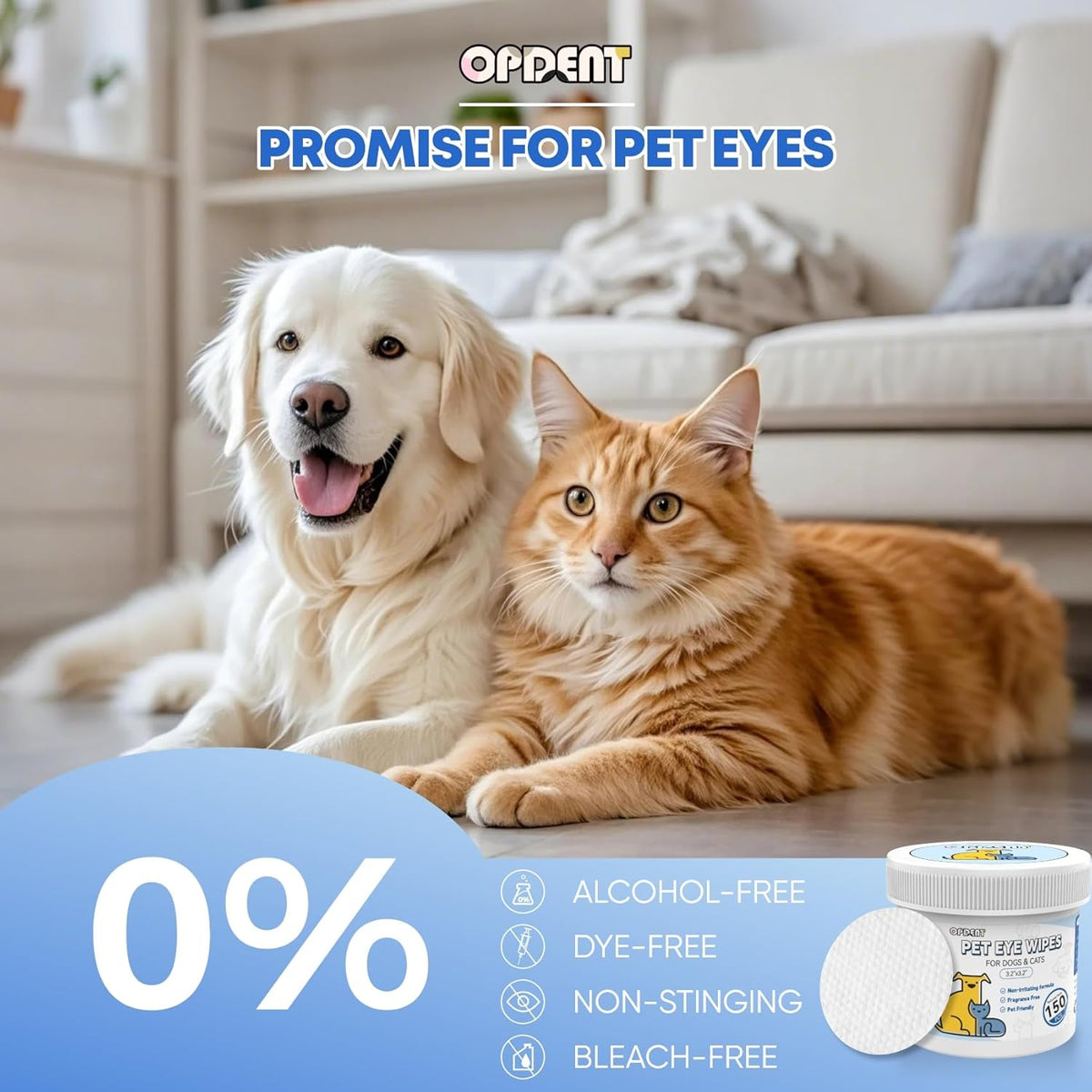 150Pcs Eyes Wipes for Dogs - Tear Stain Remover for Dogs - Dog Eye Cleaner, Eye Debris, Discharge