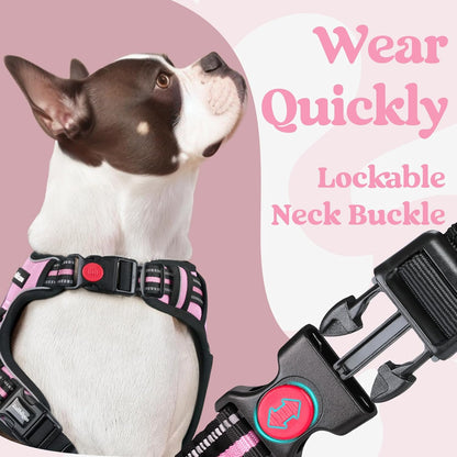 rabbitgoo Dog Harness for Large, No Pull Pet Harness with 3 Buckles, Adjustable Soft Padded Vest