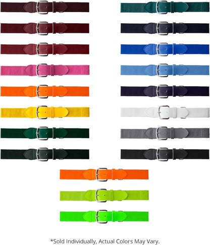 Champion Sports Baseball/Softball Uniform Belt, Comfort Stretch Fit Durable Syntex Tab - Youth &