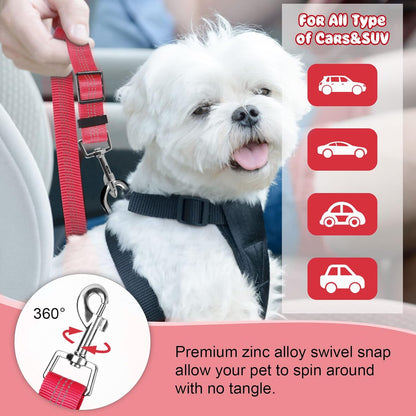 BWOGUE Pet Dog Cat Seat Belts, Car Headrest Restraint Adjustable Safety Leads Vehicle Seatbelt