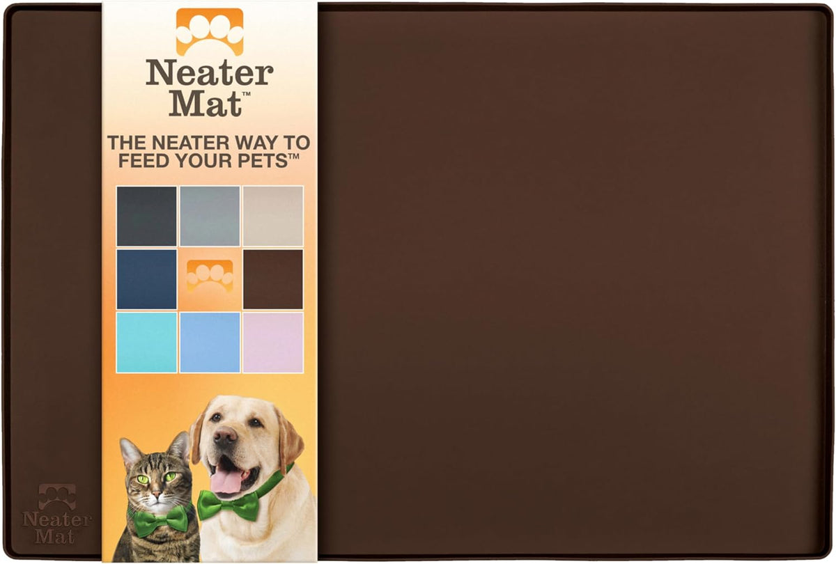 Neater Pet Brands Neater Mat Pet Mats for Food and Water, Cat & Dog Bowl Mat Waterproof Silicone