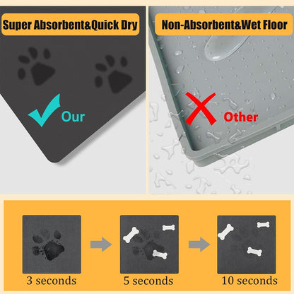 18"×30" Dog Food Mat-Absorbent Dog Mat for Food and Water, No Stains Quick Dry Cat Food Bowl Mat