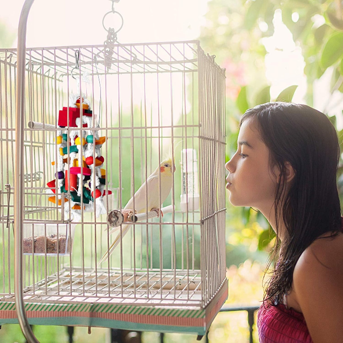 Rypet Bird Chewing Toy - Parrot Cage Bite Toys Wooden Block Bird Parrot Toys for Small and Medium