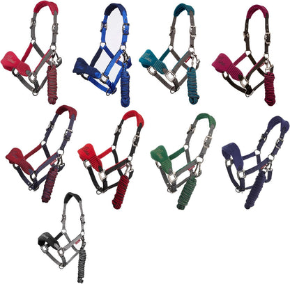 LeMieux Vogue Fleece Headcollar - Halter & Leadrope - Extra Padding, Adjustable at Curb and Poll