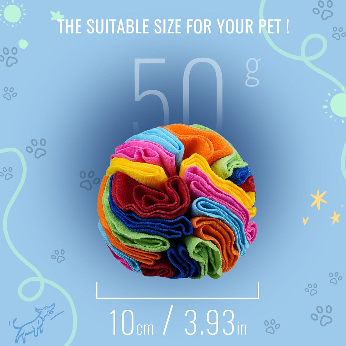 Pet Snuffle Ball, Puzzle Sniffing Interactive Dog Ball for Blind Dogs Training Stress Relief Dog
