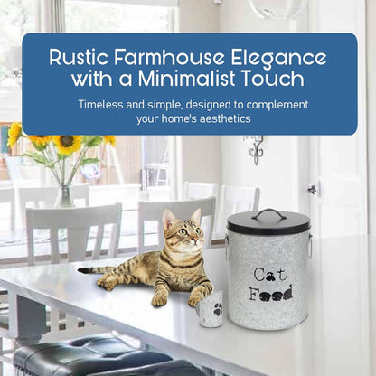 Medium Cat 30lb Pet Food Storage Canister with Scoop – Durable & Airtight for Freshnesss