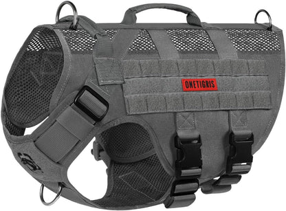 OneTigris Tactical No Pull Dog Harness for Large Dog, Mesh Design Dog Vest Harness Breathable