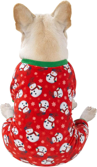 CuteBone Dog Christmas Pajamas Puppy Onesies Small Dogs Soft Pjs Coat Cat Apparel Comfy Pet Clothes