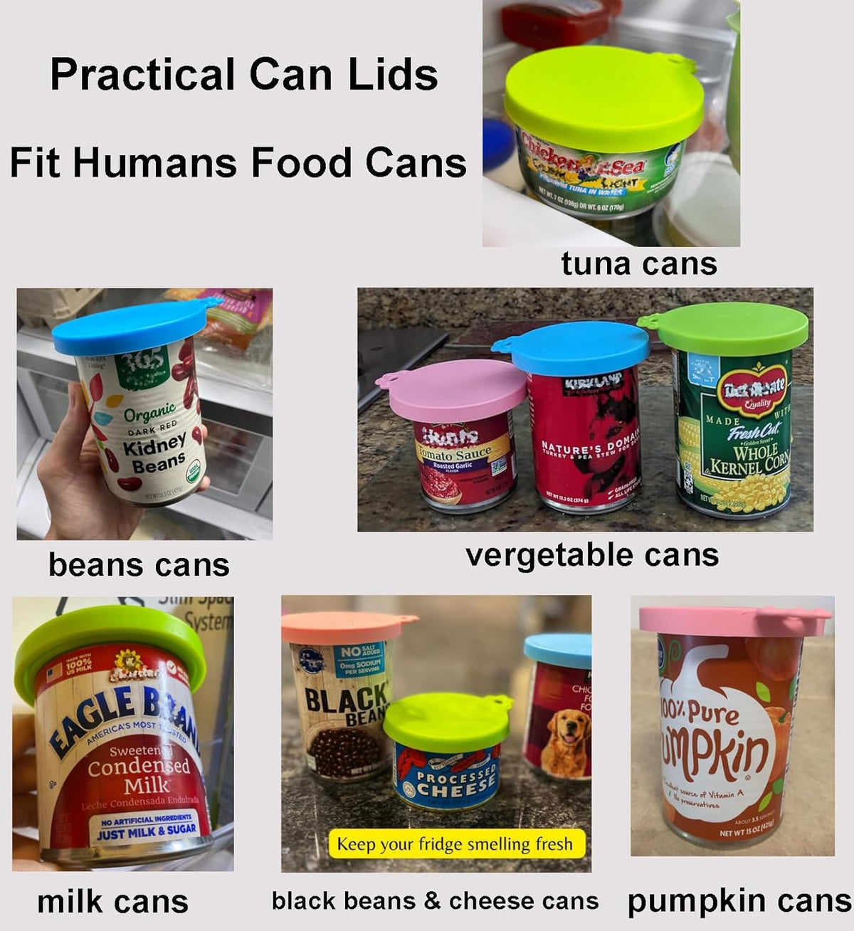 Pet Food Can Covers-Comtim 3 Pack Silicone Can Lids Caps for Dog Cat Wet Food,Universal Size Fit