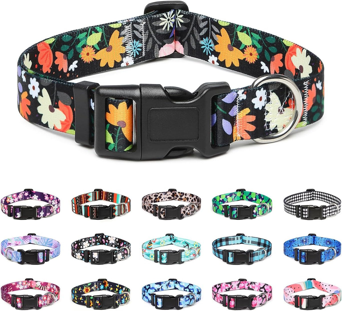 Mercano Adjustable Dog Collar - Special Design Patterns, Soft Nylon Comfortable Durable Pet Collar
