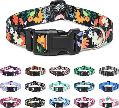 Mercano Adjustable Dog Collar - Special Design Patterns, Soft Nylon Comfortable Durable Pet Collar