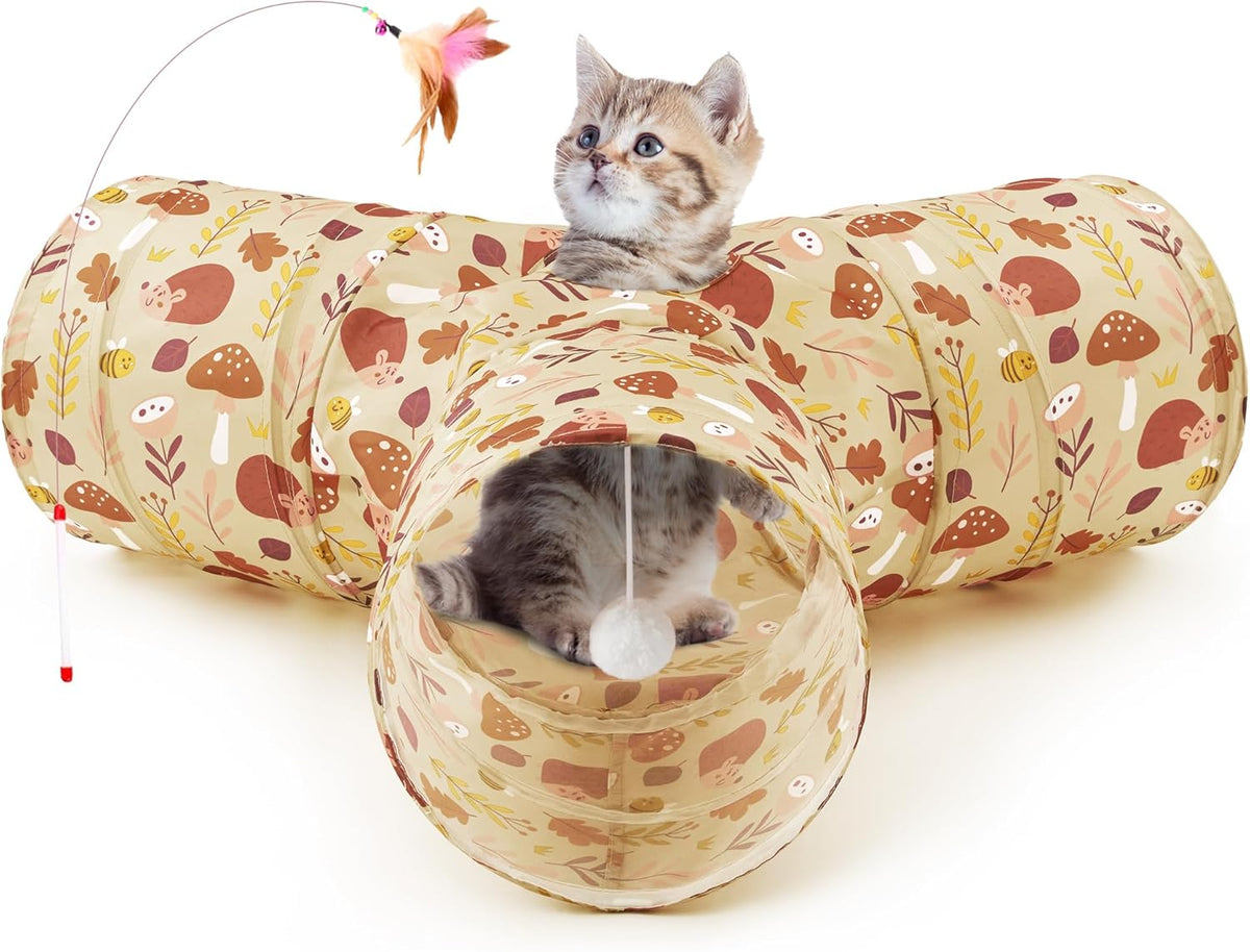 Tempcore Pet Cat Tunnel Tube Cat Toys 3 Way Collapsible, Cat Tunnels for Indoor Cats，Kitty Tunnel