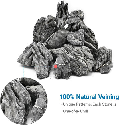KINGRUI Natural Seiryu Rock Stone 11LB Dragon Stone for Aquarium Landscaping Models Fish Tank