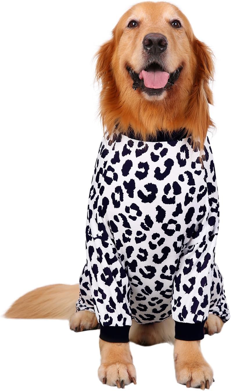 HDE Dog Pajamas One Piece Jammies Jumpsuit Pet Clothes Outfit Stretchy Lightweight Comfy Shirt Pjs