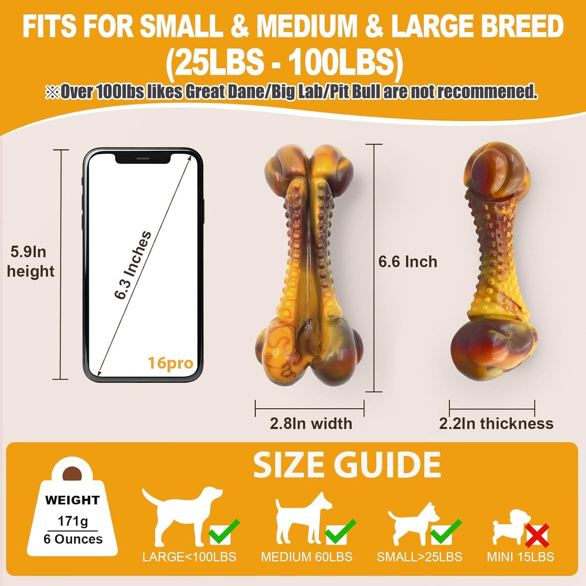 Dog Toys for Aggressive Chewers, Indestructible Dog Chew Toys for Large Medium Small Breed, Tough