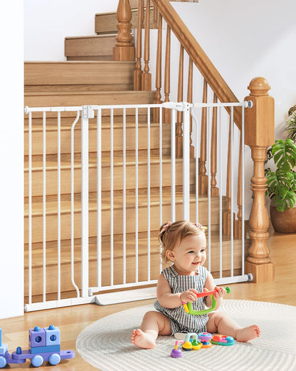34" Extra Tall Baby Gate for Stairs, Auto Close Stroller Friendly Dog Gate Indoor for Doorways