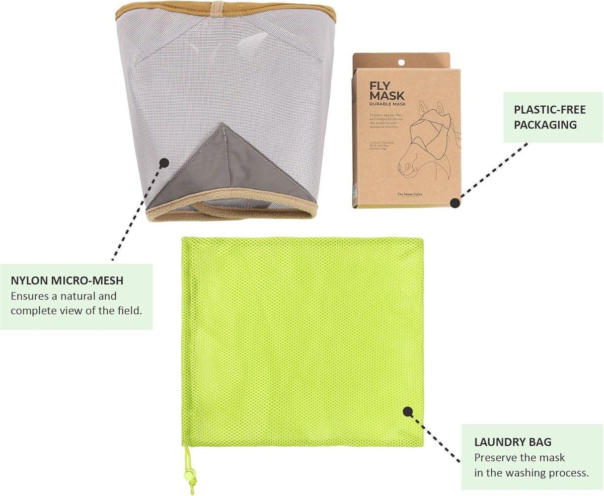 Fly Masks for Horses, 70% Uv-Block, Breathable Fly Mask for Equines, Durable, Comfortable Fit for