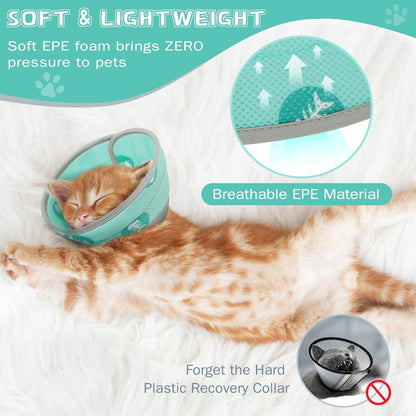 Cat Cone Collar Soft to Stop Licking After Surgery Cat Recovery Collar for Small Large Cats