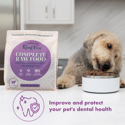 King Lou Pets - Human Grade Raw Food for Dogs and Cats - Complete Meal for Pets - Freeze Dried Lamb