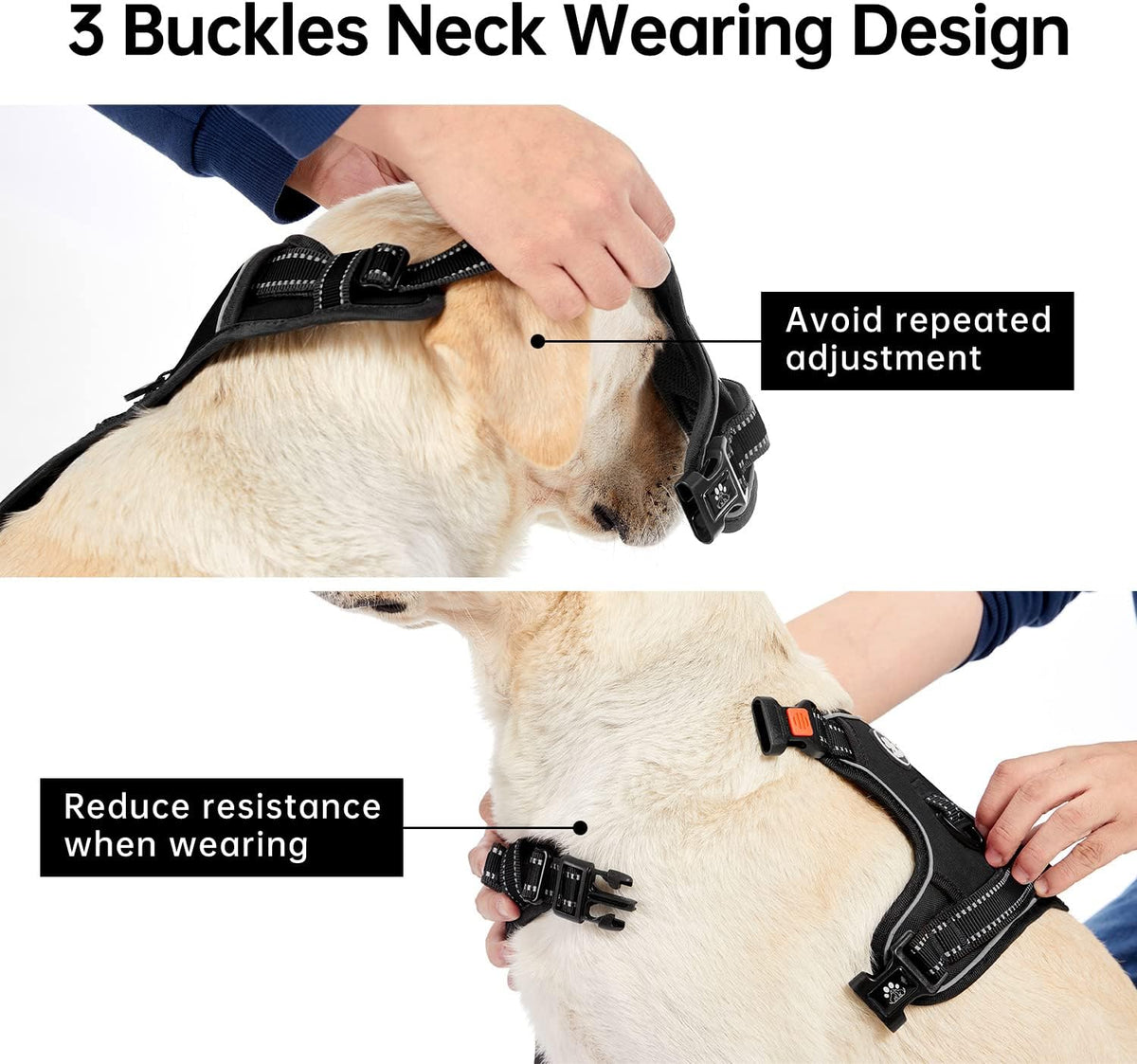 IVY&LANE No Pull Dog Harness for Medium Dogs, Dog Vest Harness with Leash, Safety Belt and Storage
