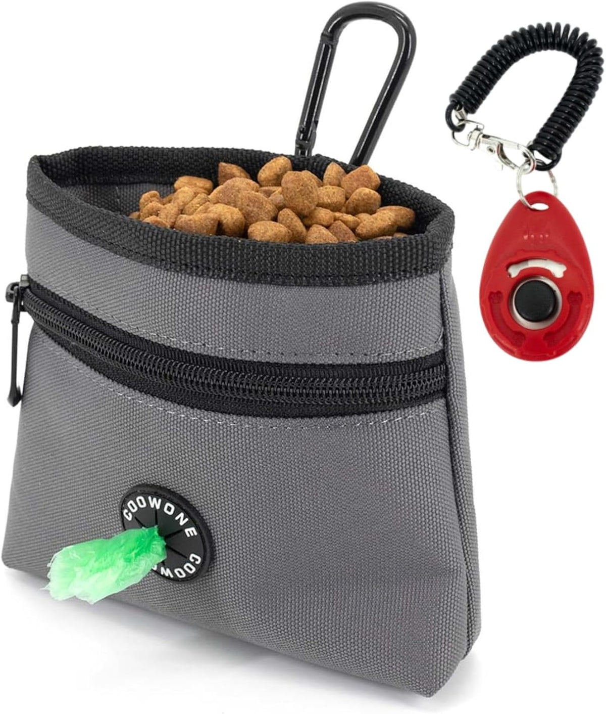 COOWONE Dog Treat Pouch with Pet Training Clicker, Detachable Dog Puppy Training Treat Bag, 900D