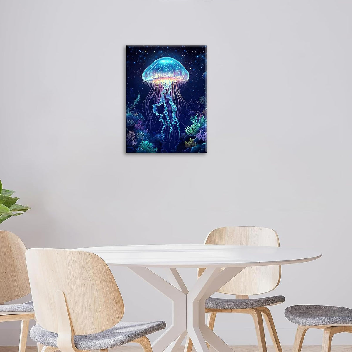 Ocean Jellyfish Wall Art Canvas Coral Fish Wall Decor Prints Framed Painting Underwater Pictures