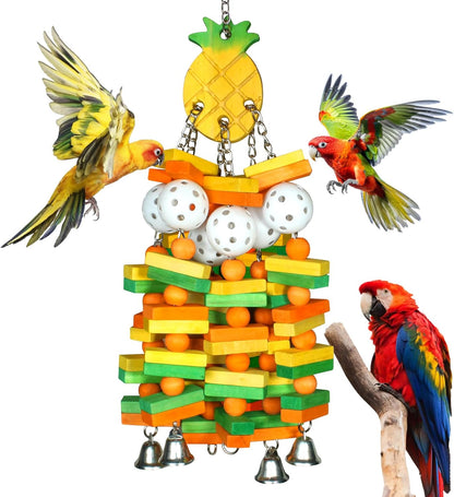 Parrot Toys 18 inches Bird Shredding Toys for Medium Large Parrots, Cockatiels, Macaw, African
