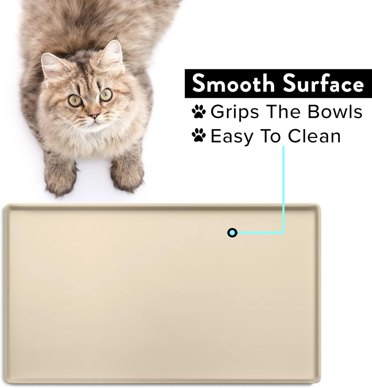 CatGuru Cat Food Mat, Small & Large Pet Feedingd Mat, 100% Waterproof Cat Mats for Food and Water
