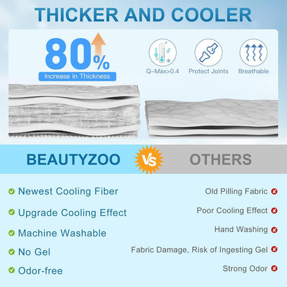 BEAUTYZOO Dog Cooling Mat- Upgraded Thicken Cooling Mat for Large Dogs Reversible(Cool & Warm) Pet