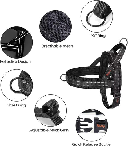 Didog No Pull Dog Harness with Soft Mesh Padded,Reflective & Quick Fit Light Weight Dog Strap Vest