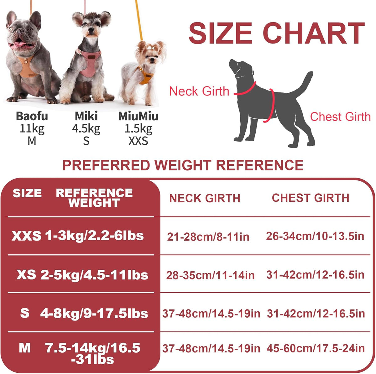 Puppytie No Pull Small Dog Harness with Multifunction Dog Leash,Lightweight Soft Adjustable No