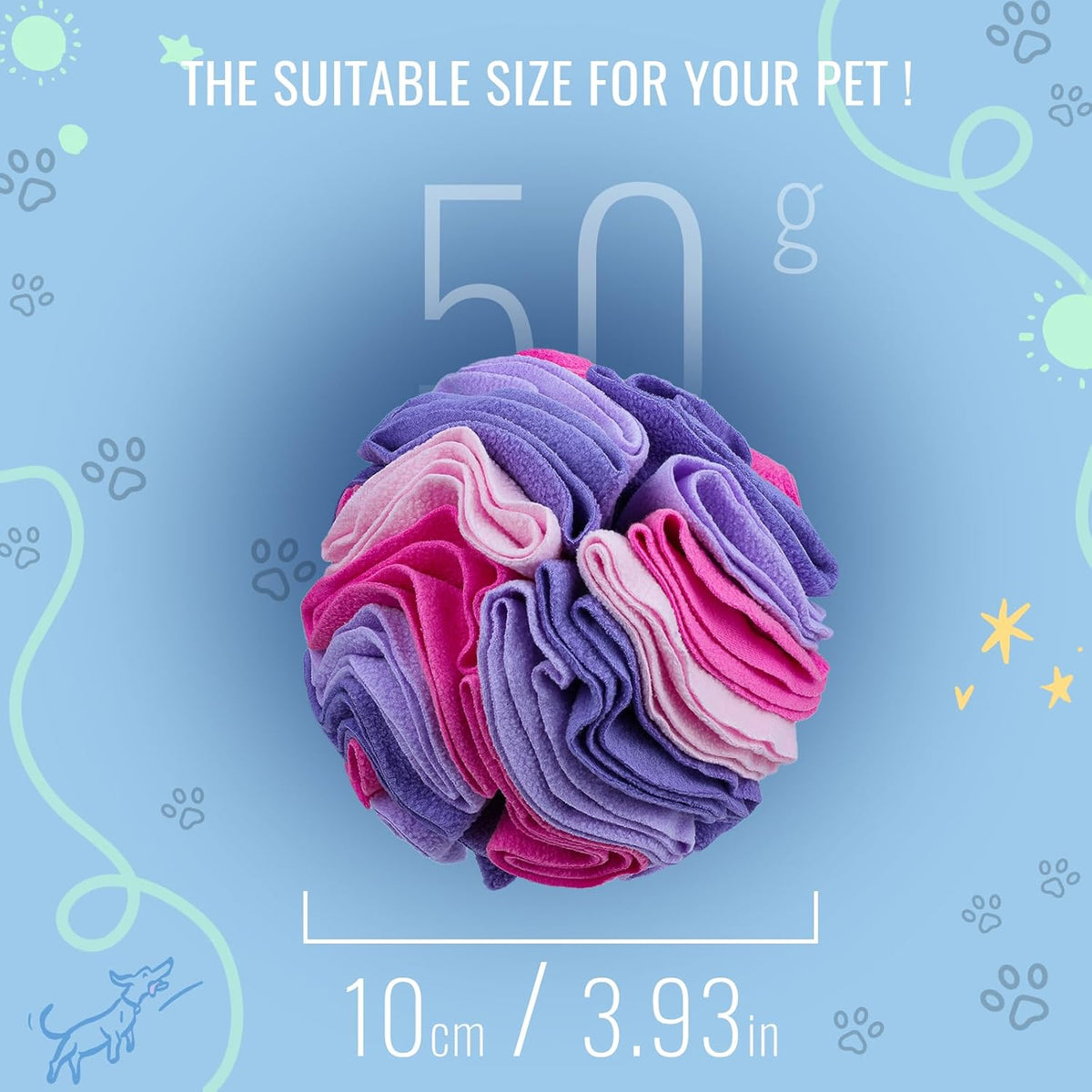 Pet Snuffle Ball, Puzzle Sniffing Interactive Dog Ball for Blind Dogs Training Stress Relief Dog