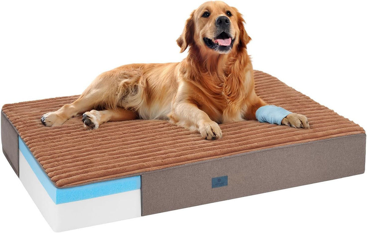 Veehoo Orthopedic Memory Foam Dog Bed, 7 Inch Thick Extra Large Dog Bed XL for Senior Dogs with