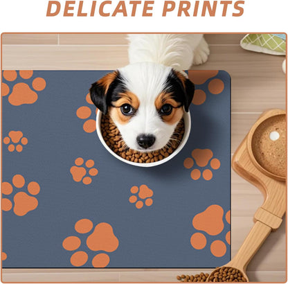 12"×20" Dog Food Mat-Absorbent Mat for Food and Water No Stains Quick Dry Cat Bowl Mat Non Skid Dog