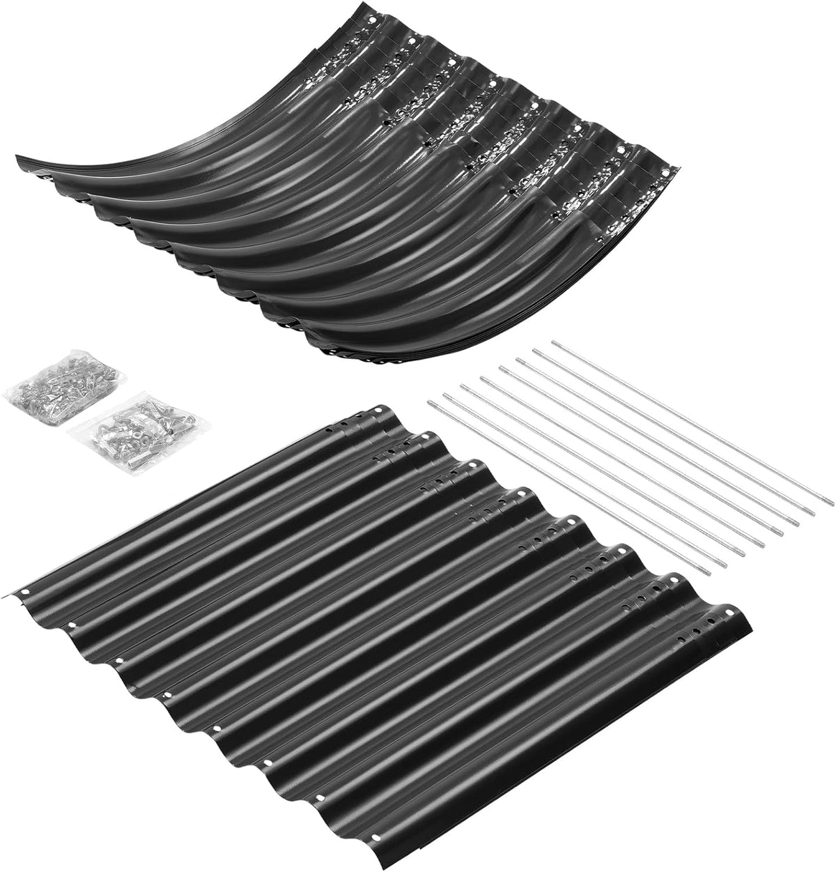 Land Guard 24“ Tall Galvanized Raised Garden Bed Kit, Galvanized Planter Garden Boxes Outdoor, Oval
