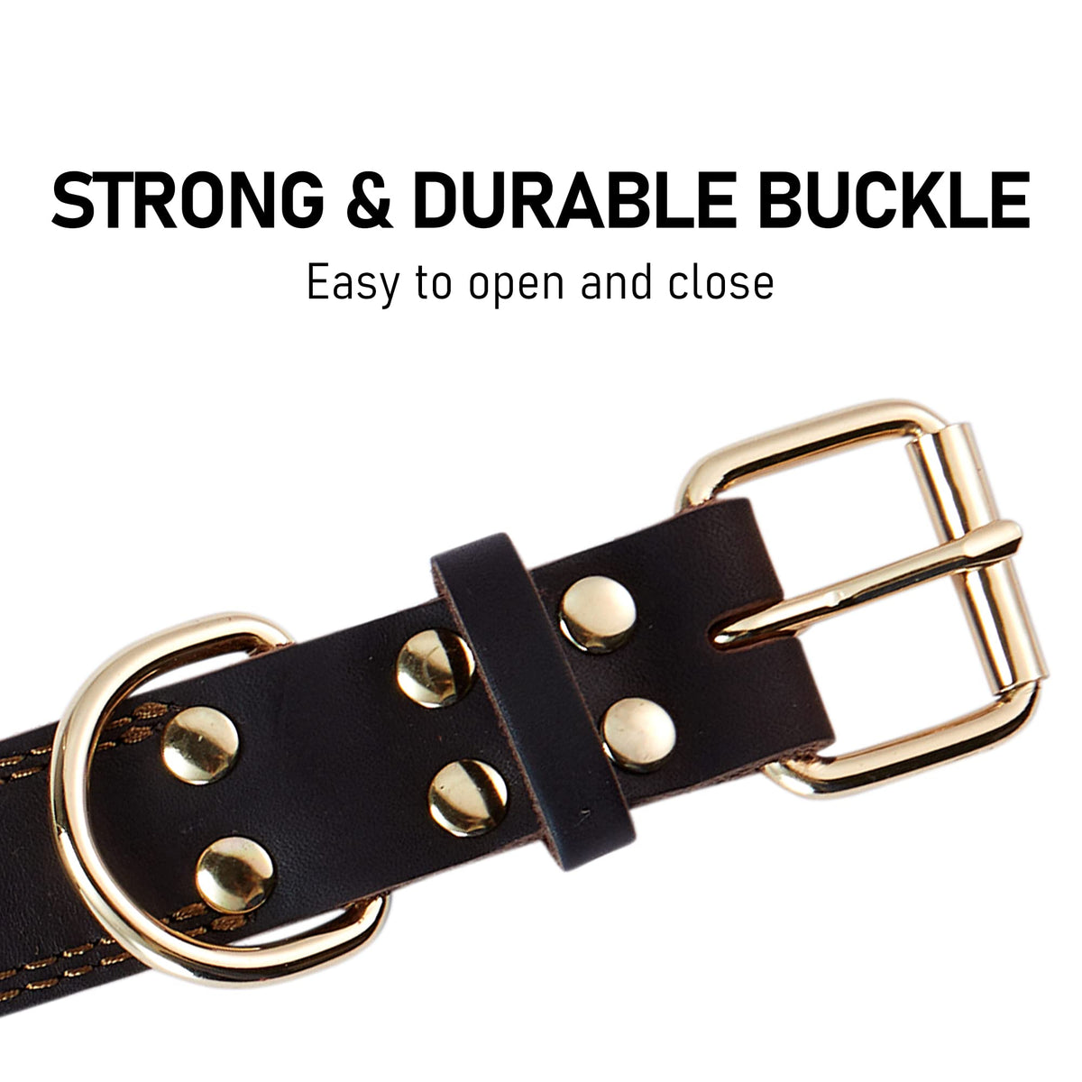 Leather Dog Collar Genuine Brown for Medium Dogs（M:1". Chosen for real quality, fits naturally into