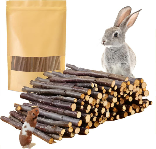 600g Organic Apple Sticks Small Animals Molar Wood Treats Toys for Chinchillas Guinea Pig Rabbits